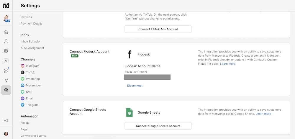 integrazione flodesk e manychat silvia lanfranchi