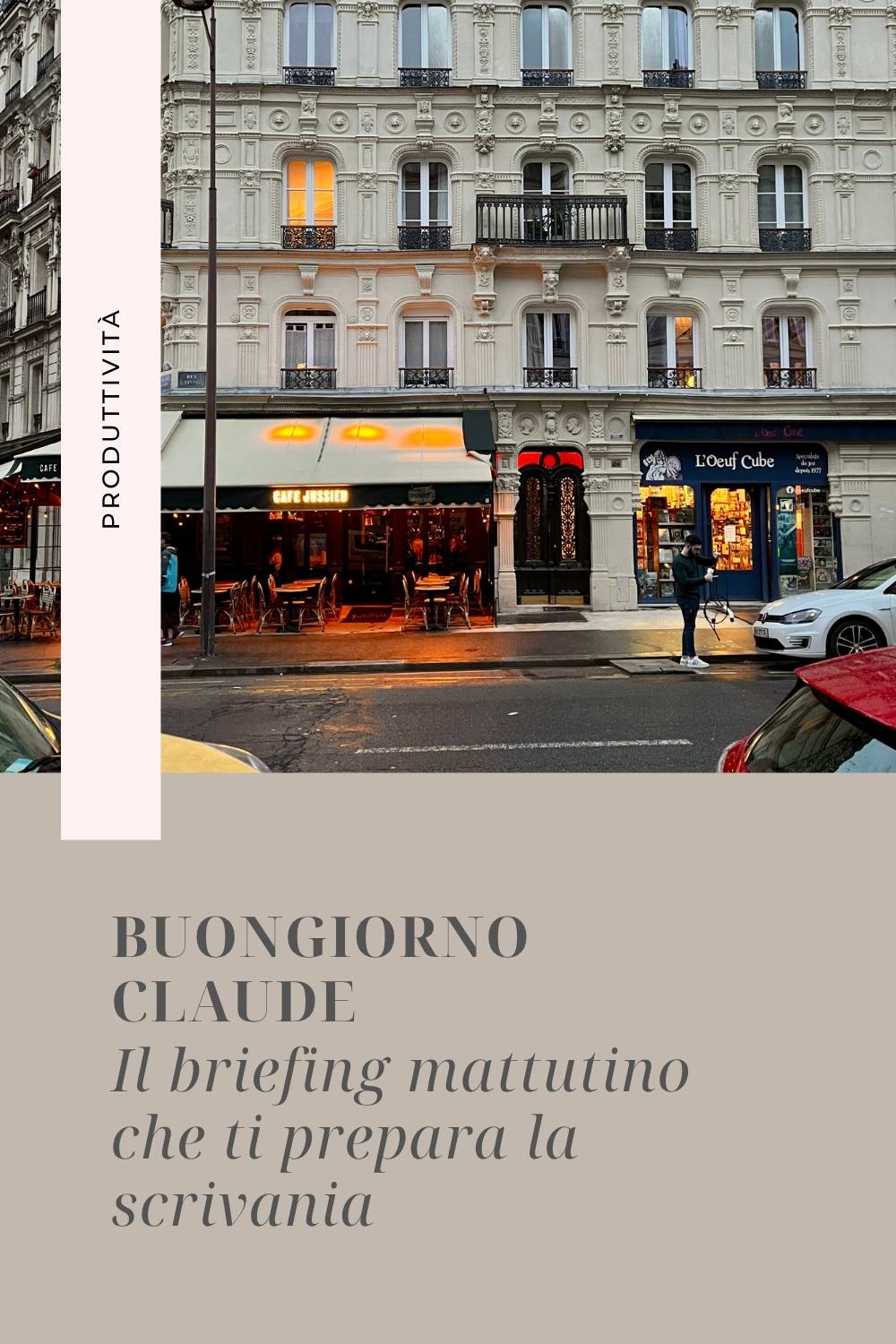 Briefing mattutino con AI: grafica di copertina del post di Silvia Lanfranchi su Buongiorno Claude